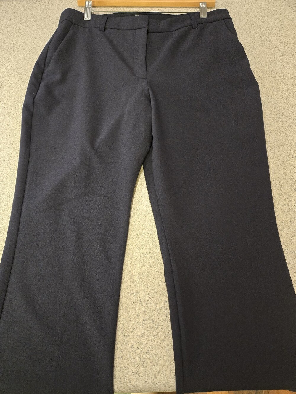 Express Navy Editor Mid Rise Bootcut Pants - Picture 7 of 10